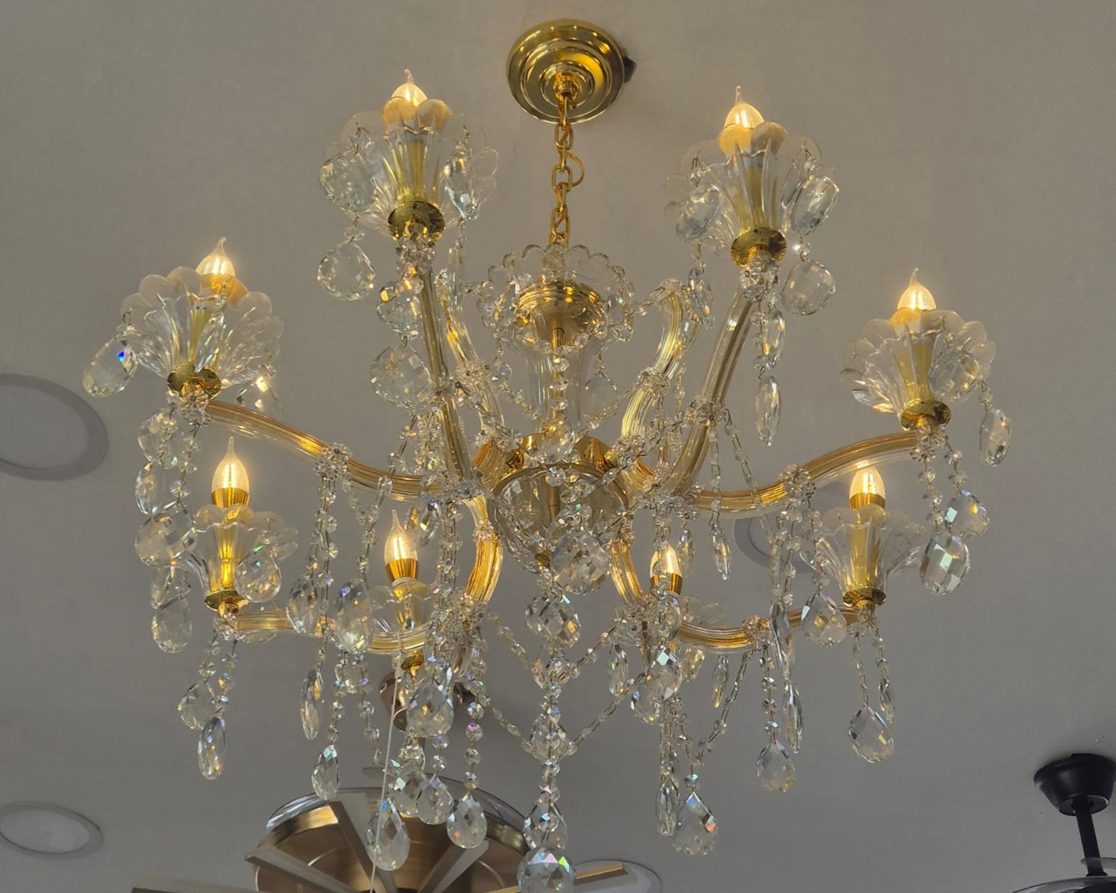 HQ9180 Gold Glass Crystal Hardware edit