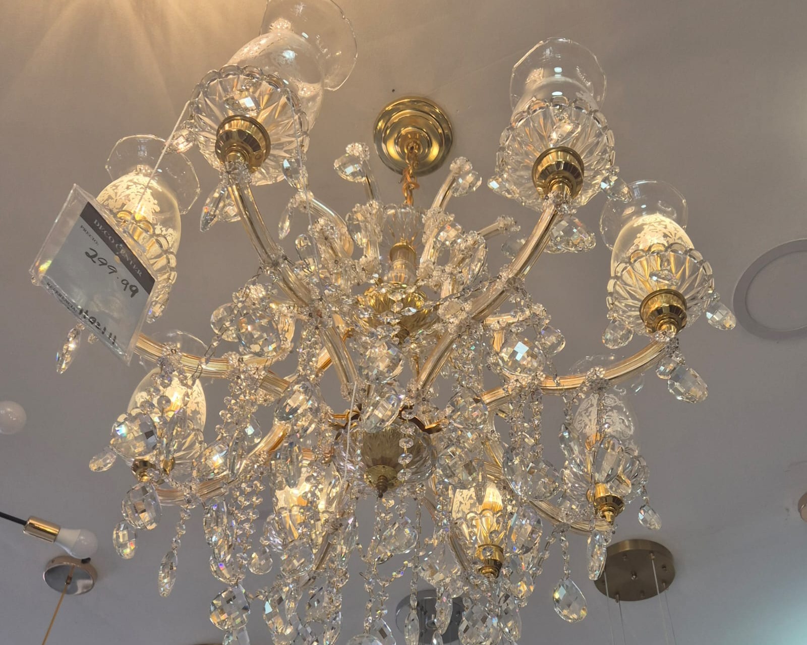 HQ2111 Gold Glass Crystal Hardware